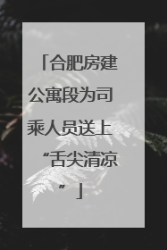 合肥房建公寓段为司乘人员送上“舌尖清凉”